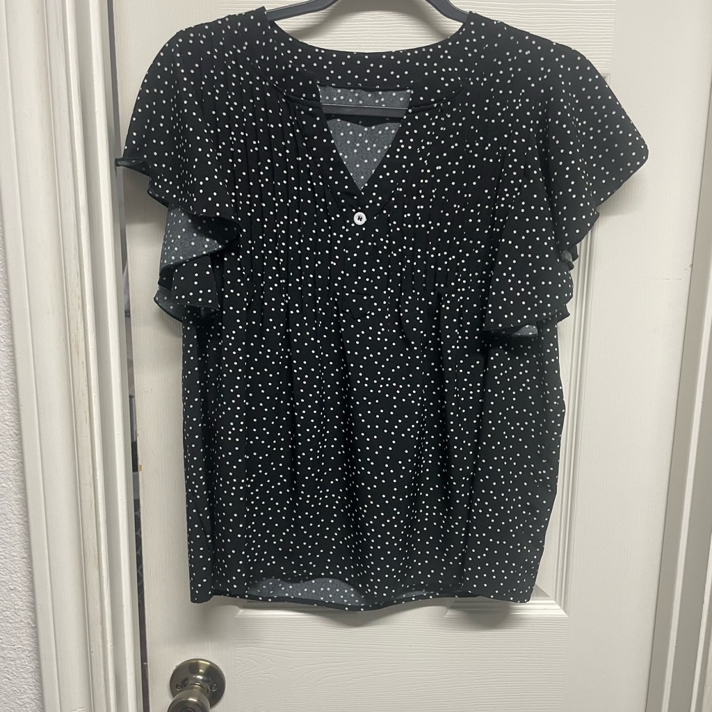 Black Polka Dot Women's Top
